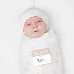 Kids Lulujo Blankets|Blankets>Hello World Blanket&knotted Ha