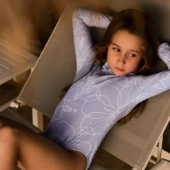 Kids Look Hibiscus Long Sleeve Swimsuit 2-14y