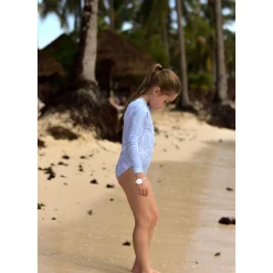 Kids Look Hibiscus Long Sleeve Swimsuit 2-14y