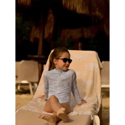 Kids Look Hibiscus Long Sleeve Swimsuit 2-14y