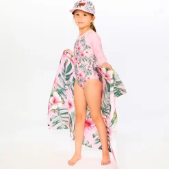 Kids Deux par Deux Swimsuits>Hibiscus Swimsuit 7-12