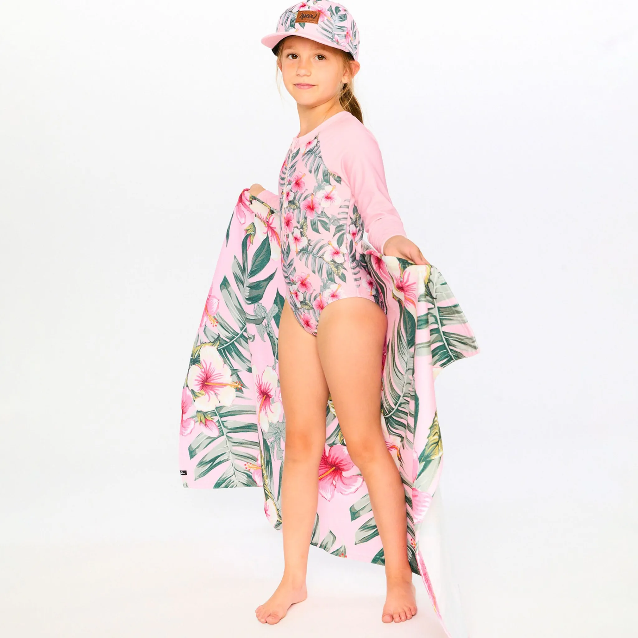 Kids Deux par Deux Swimsuits>Hibiscus Swimsuit 7-12