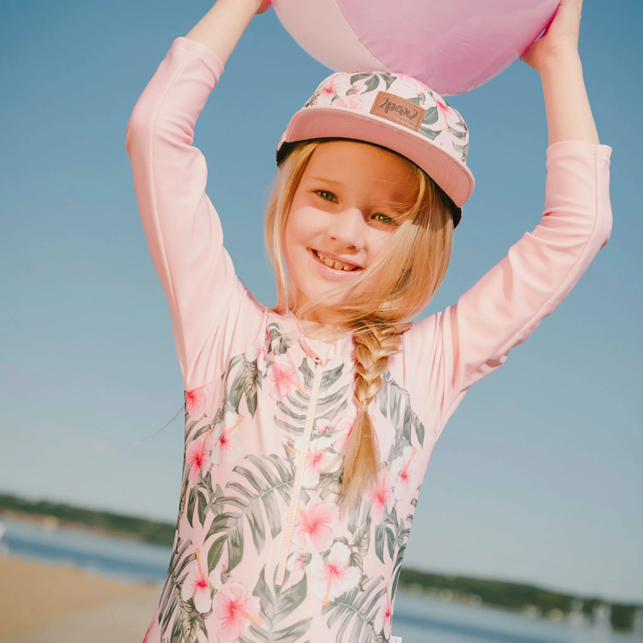 Kids Deux par Deux Swimsuits>Hibiscus Swimsuit 7-12