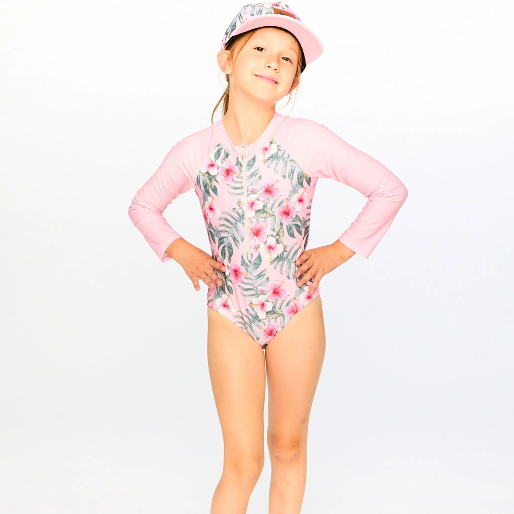 Kids Deux par Deux Swimsuits>Hibiscus Swimsuit 7-12