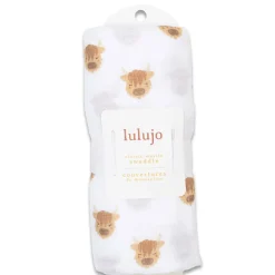 Kids Lulujo Highland Cow- cotton Muslin Swaddle