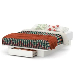 South Shore Twin, Full & Queen Beds>Holland DoubleQueen Platform Bed with drawer - Pure White