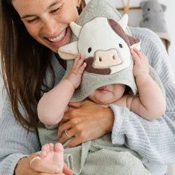 Kids Perlimpinpin Towels & Wipes|Towels & Wipes>Hooded Towel - Cow