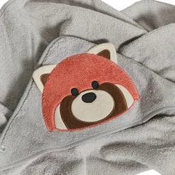 Kids Perlimpinpin Hooded Towel - Red Panda