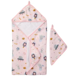 Kids Loulou Lollipop Muslin Products|Towels & Wipes>Hooded Towel Set - Astro