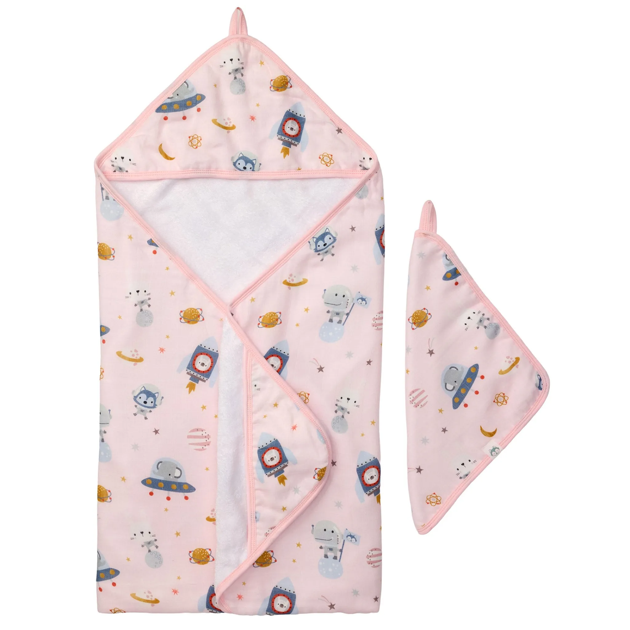 Kids Loulou Lollipop Muslin Products|Towels & Wipes>Hooded Towel Set - Astro