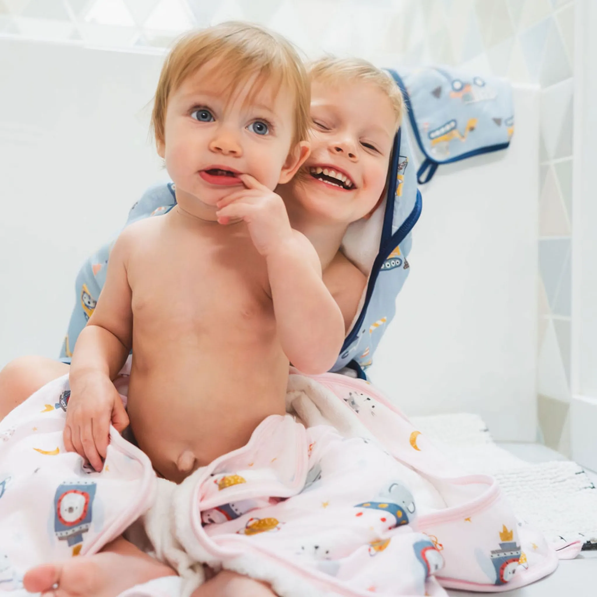 Kids Loulou Lollipop Muslin Products|Towels & Wipes>Hooded Towel Set - Astro