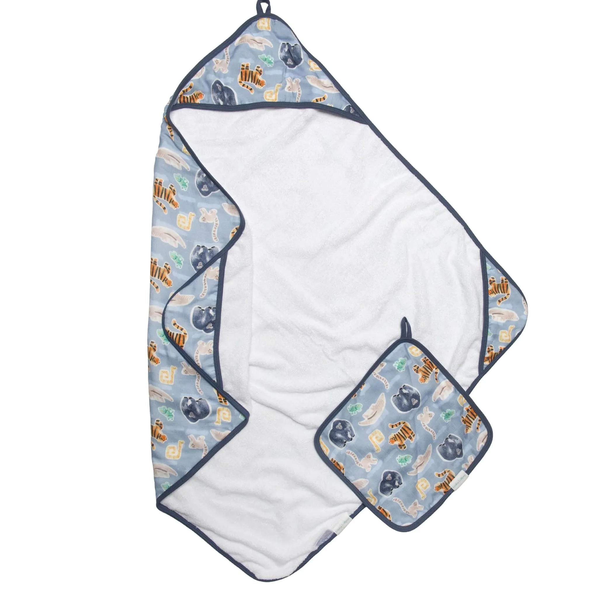 Kids Loulou Lollipop Muslin Products|Towels & Wipes>Hooded Towel Set - Jungle Friend