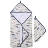 Kids Loulou Lollipop Hooded Towel Set - Sharks