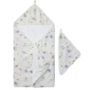 Kids Loulou Lollipop Muslin Products|Towels & Wipes>Hooded Towel Set - Tiny Mathletes