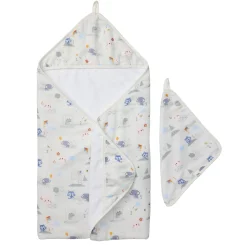 Kids Loulou Lollipop Muslin Products|Towels & Wipes>Hooded Towel Set - Tiny Mathletes