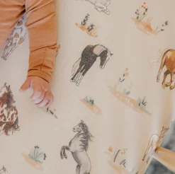 Kids Copper Pearl Horse-Crib Sheets
