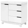 Babyletto Changing Tables>Hudson 3-Drawer Changer Dresser with Removable Changing Tray - White