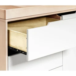 Babyletto Hudson 3-Drawer Changer Dresser with Removable Changing Tray - Washed Natural / White