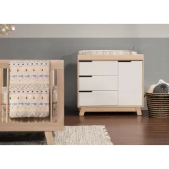 Babyletto Hudson 3-Drawer Changer Dresser with Removable Changing Tray - Washed Natural / White