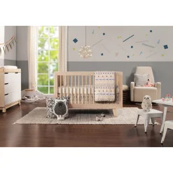 Babyletto Hudson 3-Drawer Changer Dresser with Removable Changing Tray - Washed Natural / White