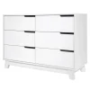 Babyletto Storage Furniture>Hudson 6-Drawer Double Dresser - White