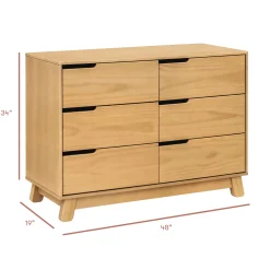 Babyletto Hudson 6-Drawer Double Dresser - Honey