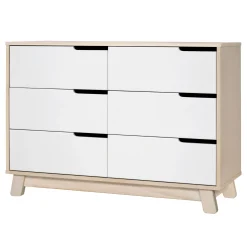 Babyletto Hudson 6-Drawer Double Dresser - Washed Natural / White