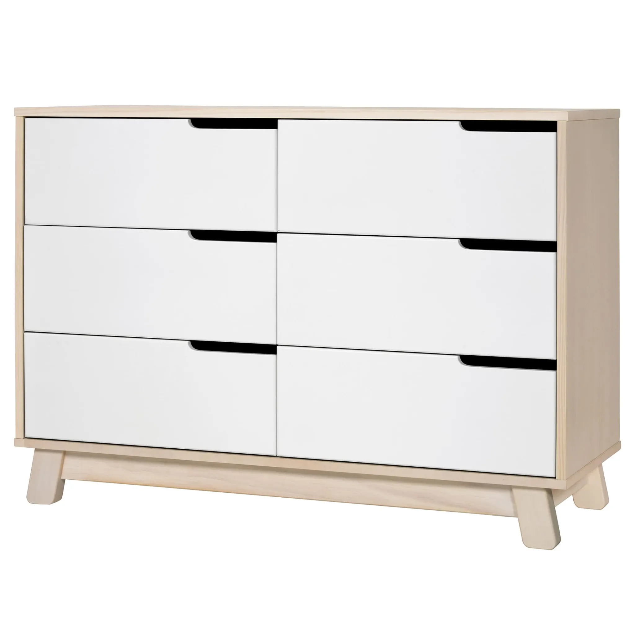 Babyletto Hudson 6-Drawer Double Dresser - Washed Natural / White