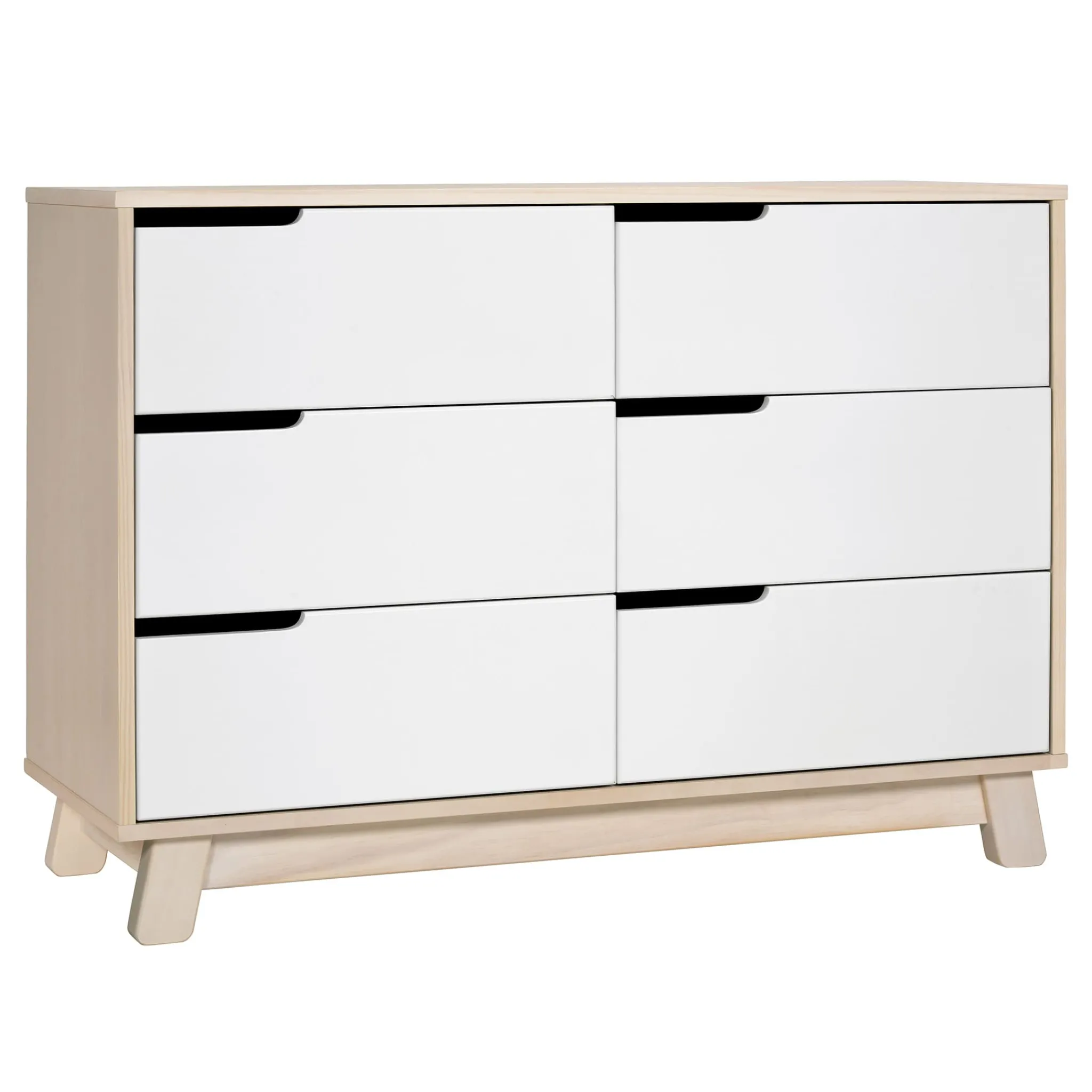 Babyletto Hudson 6-Drawer Double Dresser - Washed Natural / White