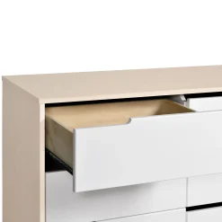 Babyletto Hudson 6-Drawer Double Dresser - Washed Natural / White