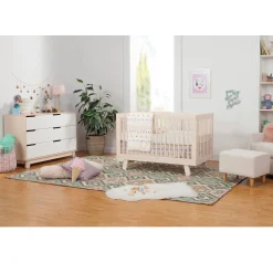 Babyletto Hudson 6-Drawer Double Dresser - Washed Natural / White