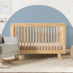Babyletto Hudson 3-in-1 Convertible Crib with Toddler Bed Conversion Kit - Natural Finish