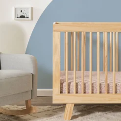 Babyletto Hudson 3-in-1 Convertible Crib with Toddler Bed Conversion Kit - Natural Finish