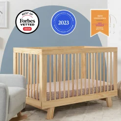 Babyletto Hudson 3-in-1 Convertible Crib with Toddler Bed Conversion Kit - Natural Finish