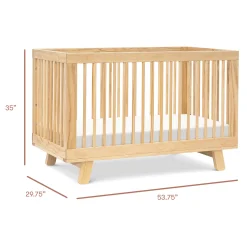 Babyletto Hudson 3-in-1 Convertible Crib with Toddler Bed Conversion Kit - Natural Finish