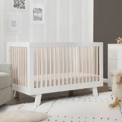 Babyletto Hudson 3-in-1 Convertible Crib - White / Washed Natural