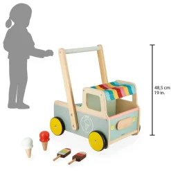Kids Janod Ice Cream Cart Push-Along Trolley