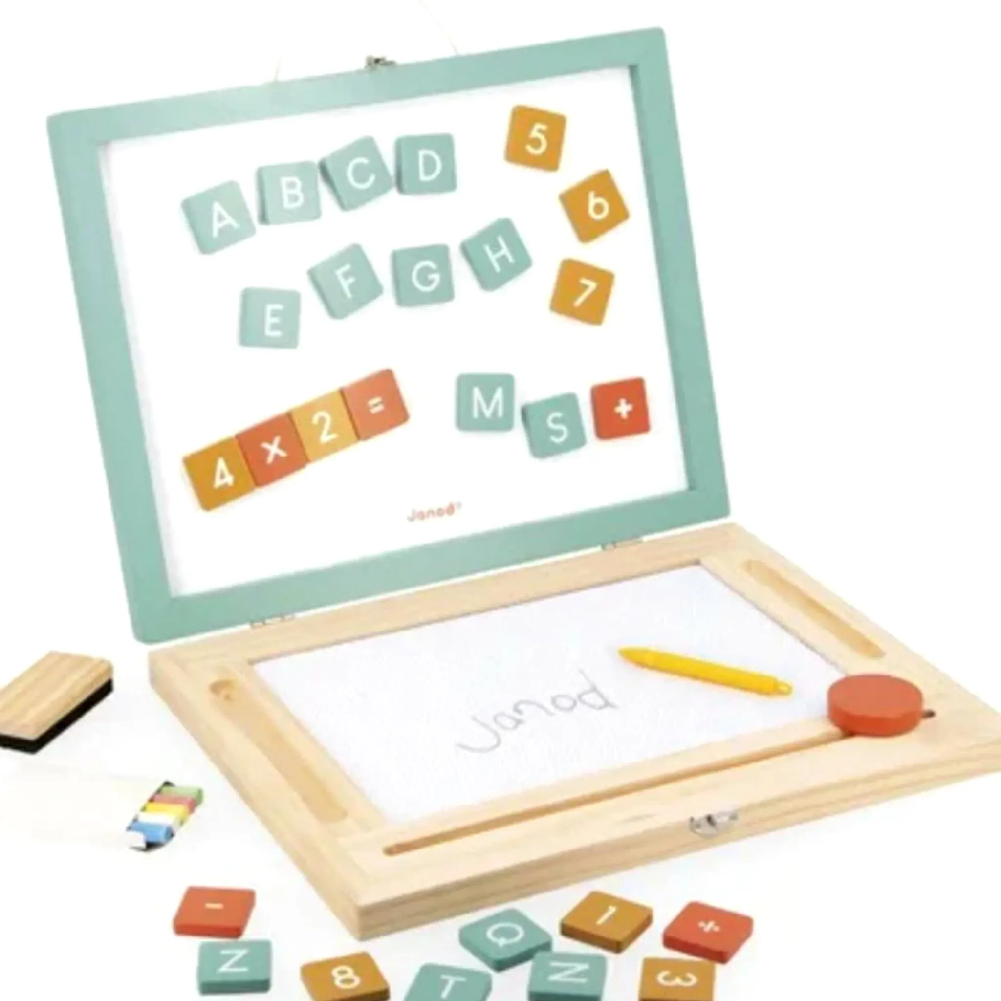 Kids Janod Diy & Activities>4-in-1 Portable Magnetic and Chalk Board