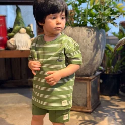 Kids/BOY Camp by Birdz Tops>Island Striped T-shirt 2-8y