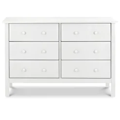 DaVinci Storage Furniture>Jayden 6-Drawer Double Wide Dresser - White