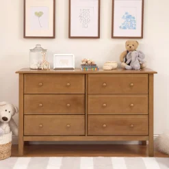 DaVinci Storage Furniture>Jayden 6-Drawer Double Wide Dresser - Chestnut