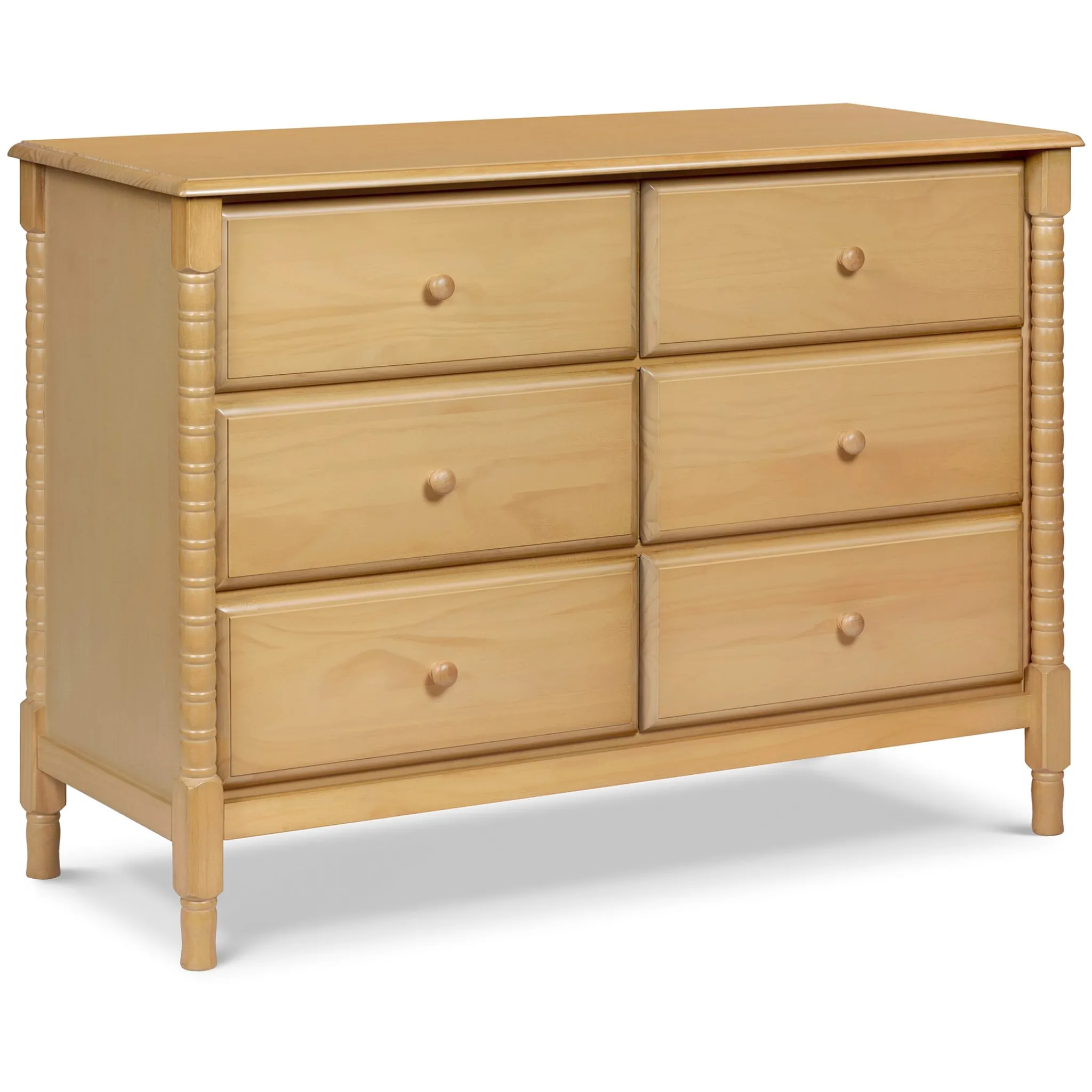 DaVinci Storage Furniture>Jenny Lind Spindle 6-Drawer Dresser - Honey