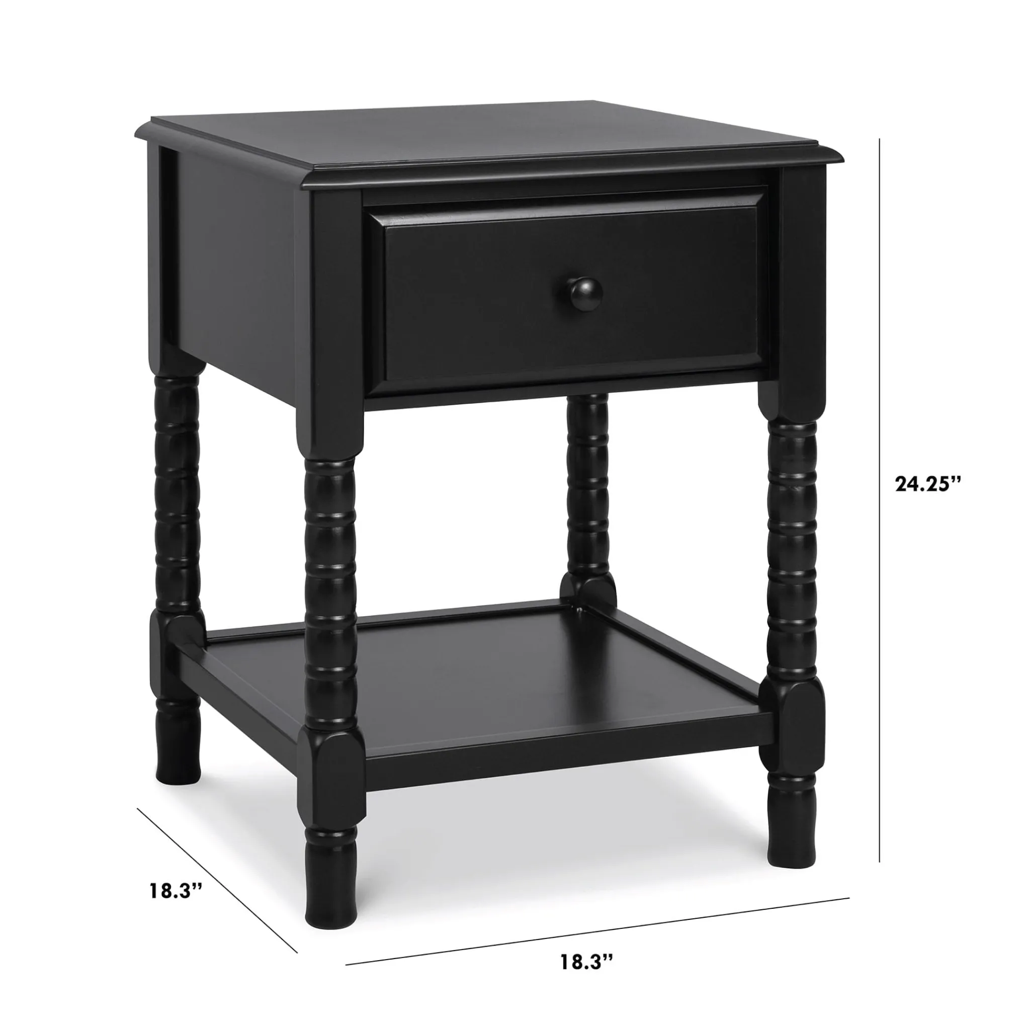DaVinci Nightstands>Jenny Lind Spindle Nightstand - Ebony