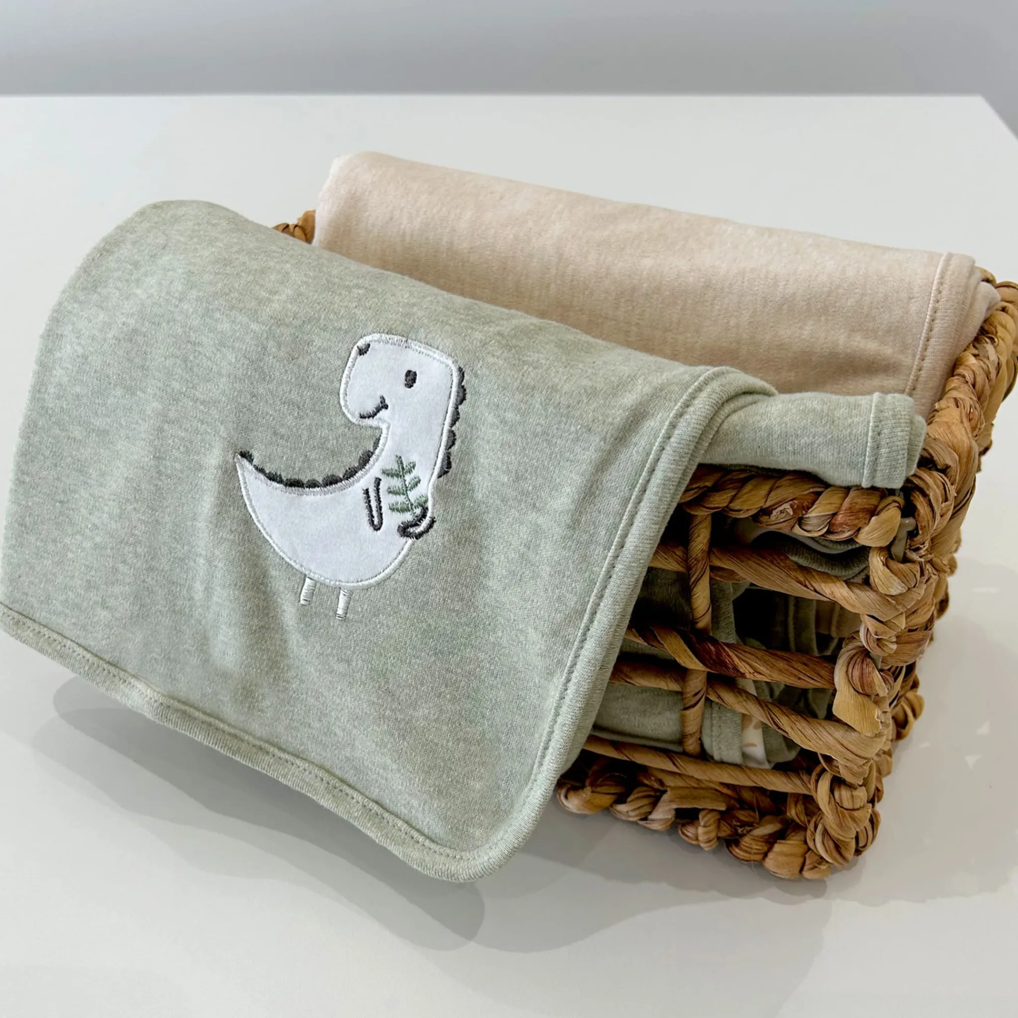 Kids Jasxtek Jersey Blanket Dino Sage