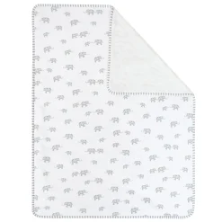 Kids Living Textiles Blankets|Blankets>Jersey Sherpa Blanket - Grey Elephant