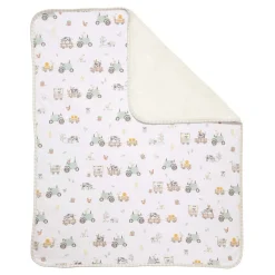 Kids Living Textiles Blankets|Blankets>Jersey Sherpa Blanket - Tractor Ride