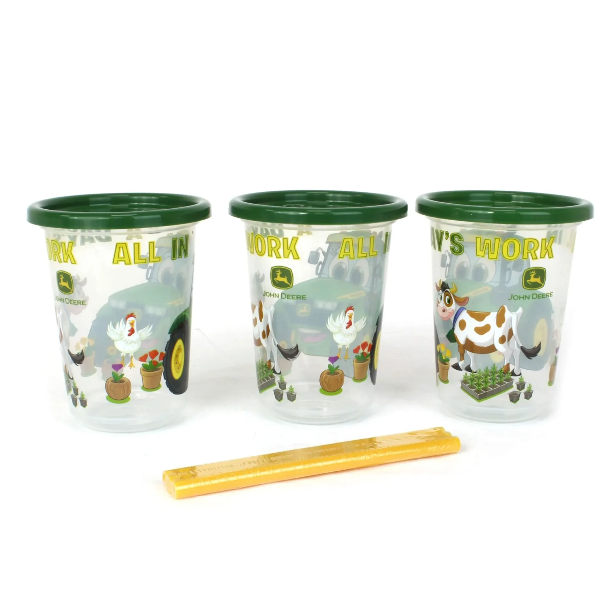 Kids Lamaze Breastfeeding|Tableware>John Deere 10oz Spill Proof Straw Cup 3-Pack