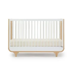 Dadada Baby Jolly 3-In-1 Convertible Crib - White/Natural