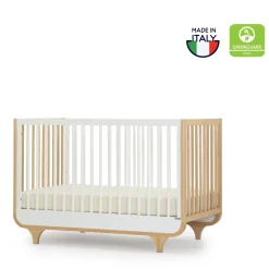 Dadada Baby Jolly 3-In-1 Convertible Crib - White/Natural