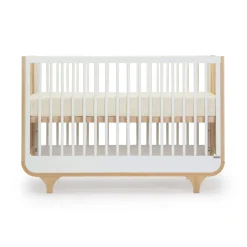 Dadada Baby Jolly 3-In-1 Convertible Crib - White/Natural